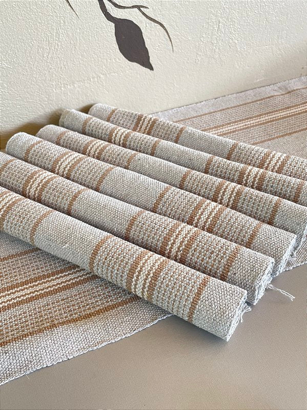 Conjunto Americano Artesanal cinza com 7 peças