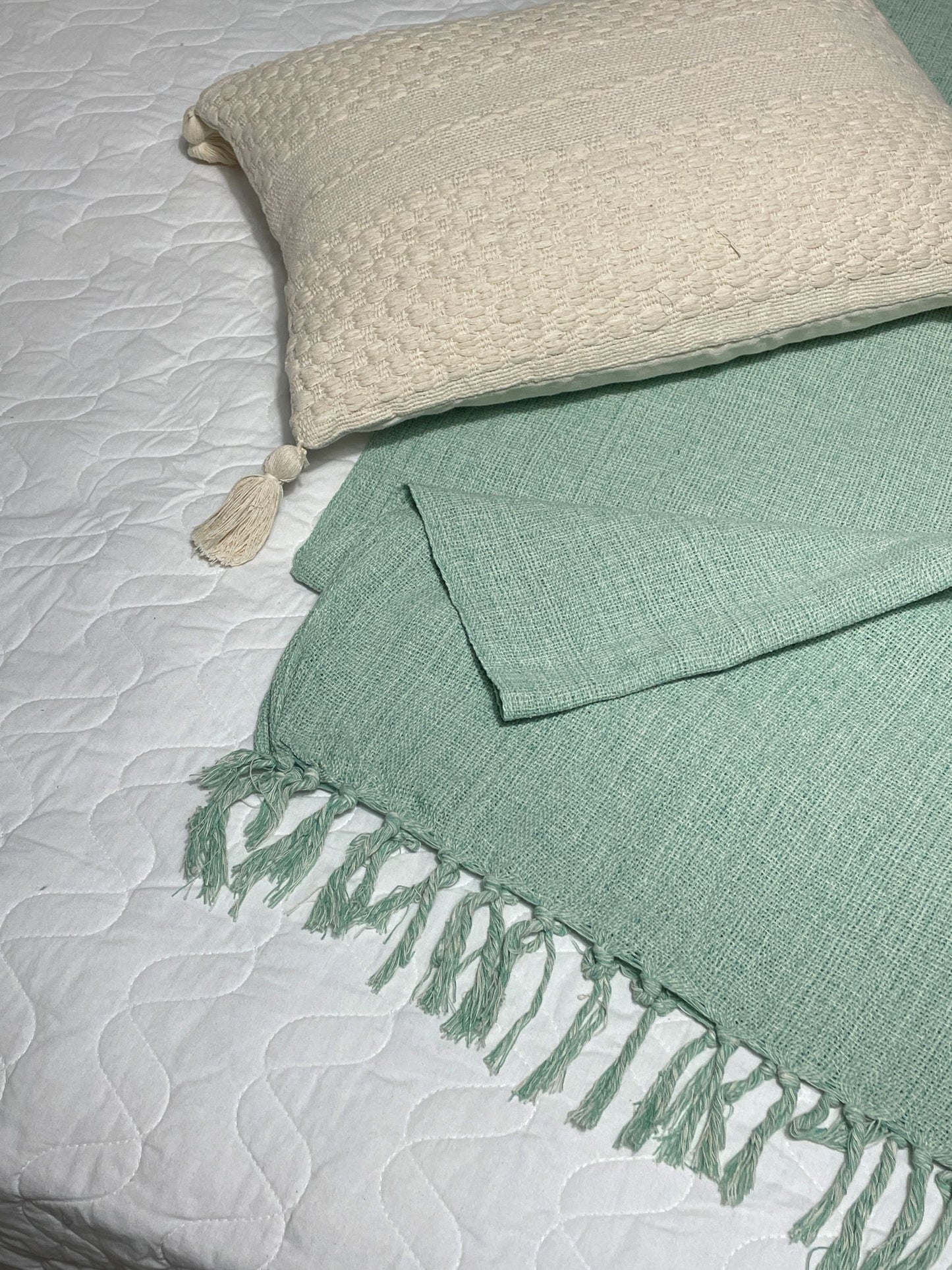 COLCHA BASIC CASAL VERDE ÁGUA