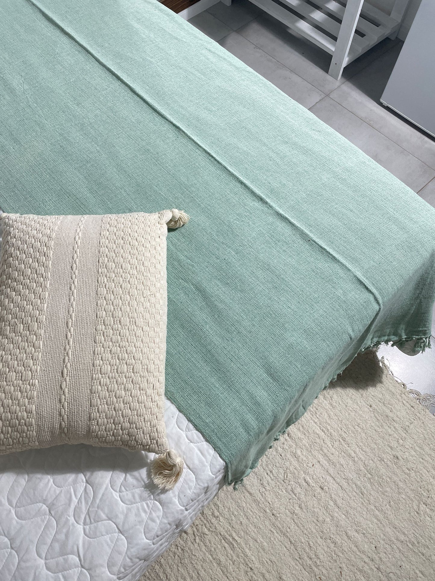 COLCHA BASIC CASAL VERDE ÁGUA