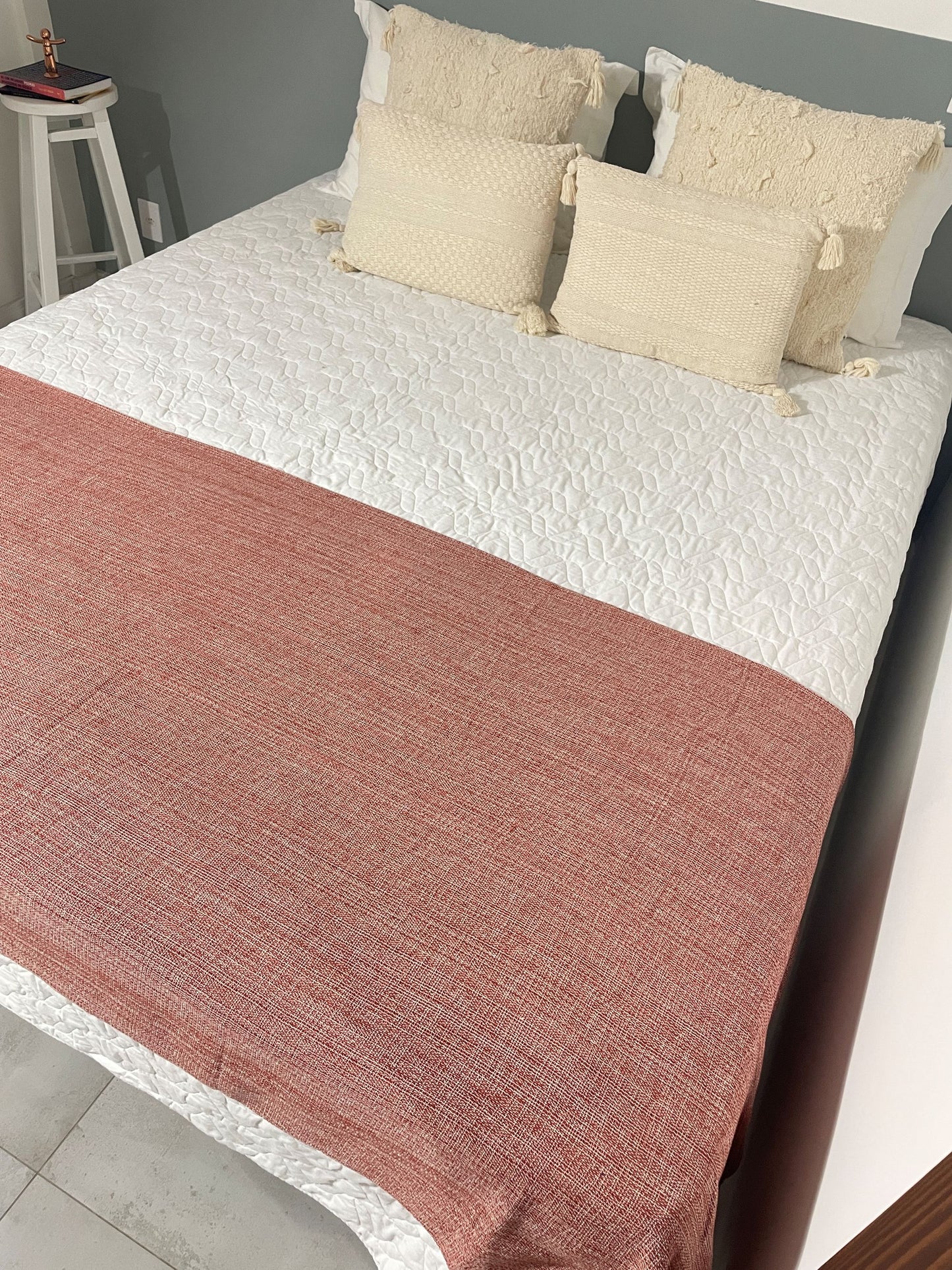 COLCHA BASIC CASAL VERMELHO MESCLA