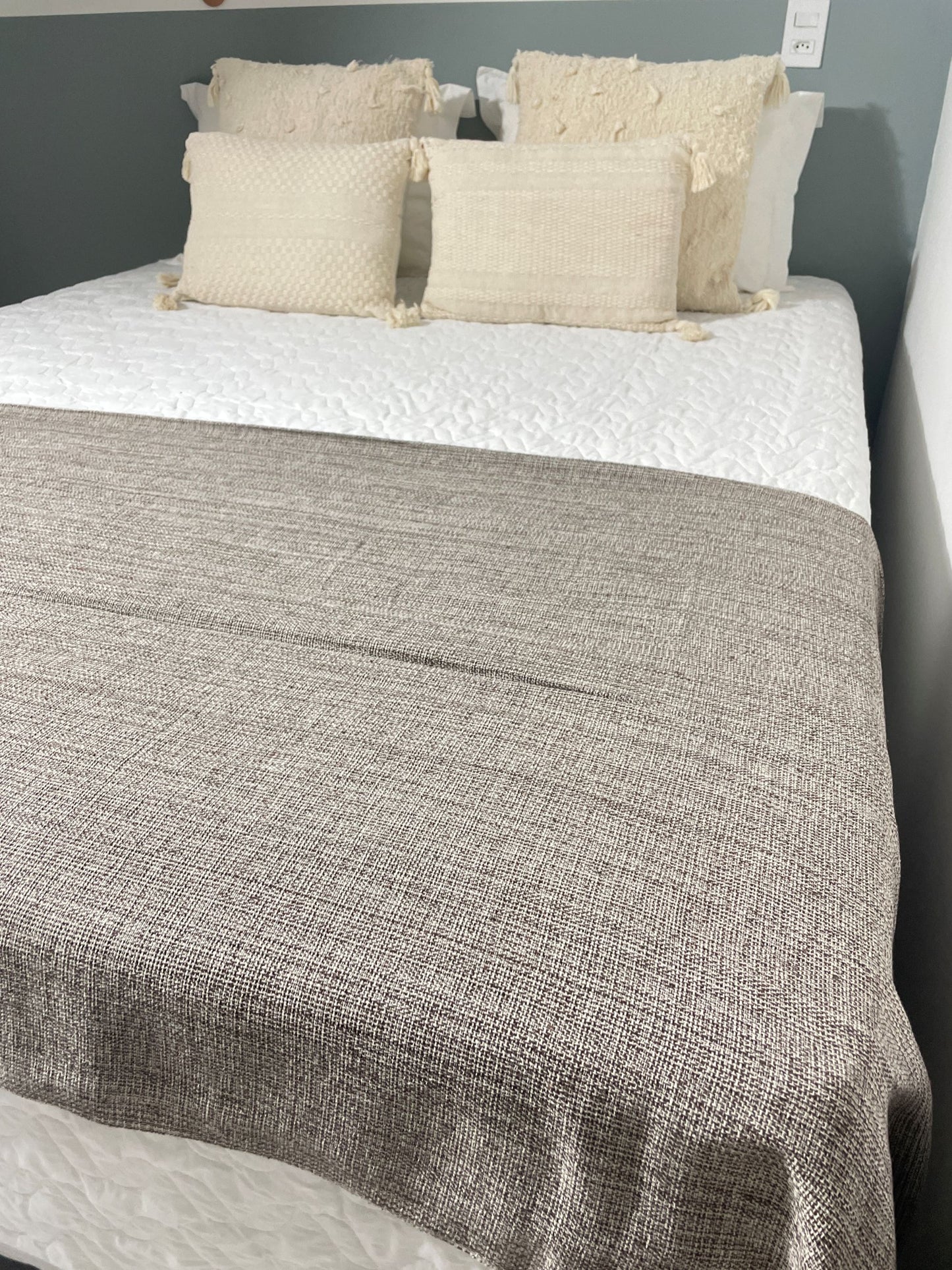 COLCHA BASIC CASAL MARROM MESCLA