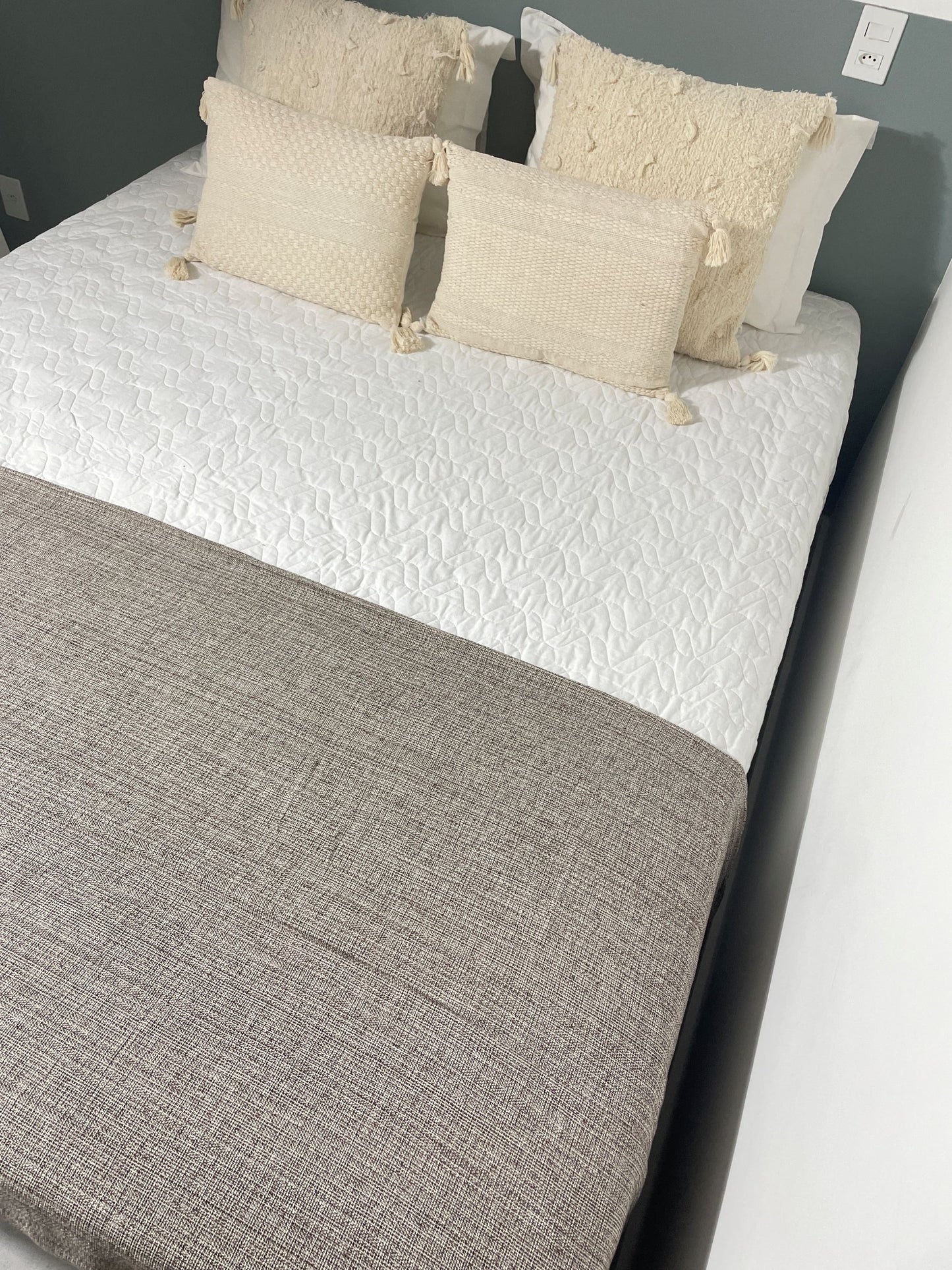 COLCHA BASIC CASAL MARROM MESCLA