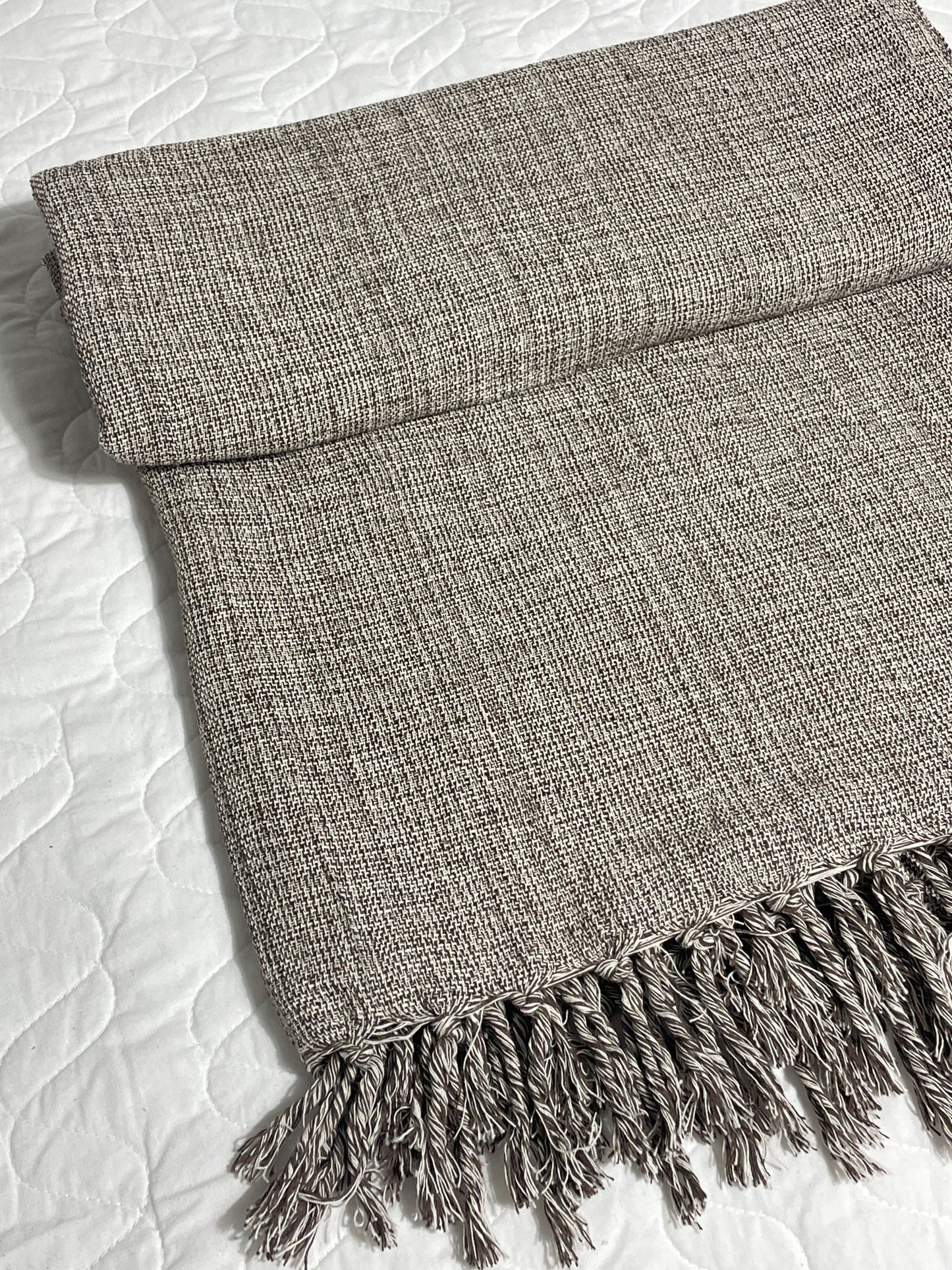 COLCHA BASIC CASAL MARROM MESCLA