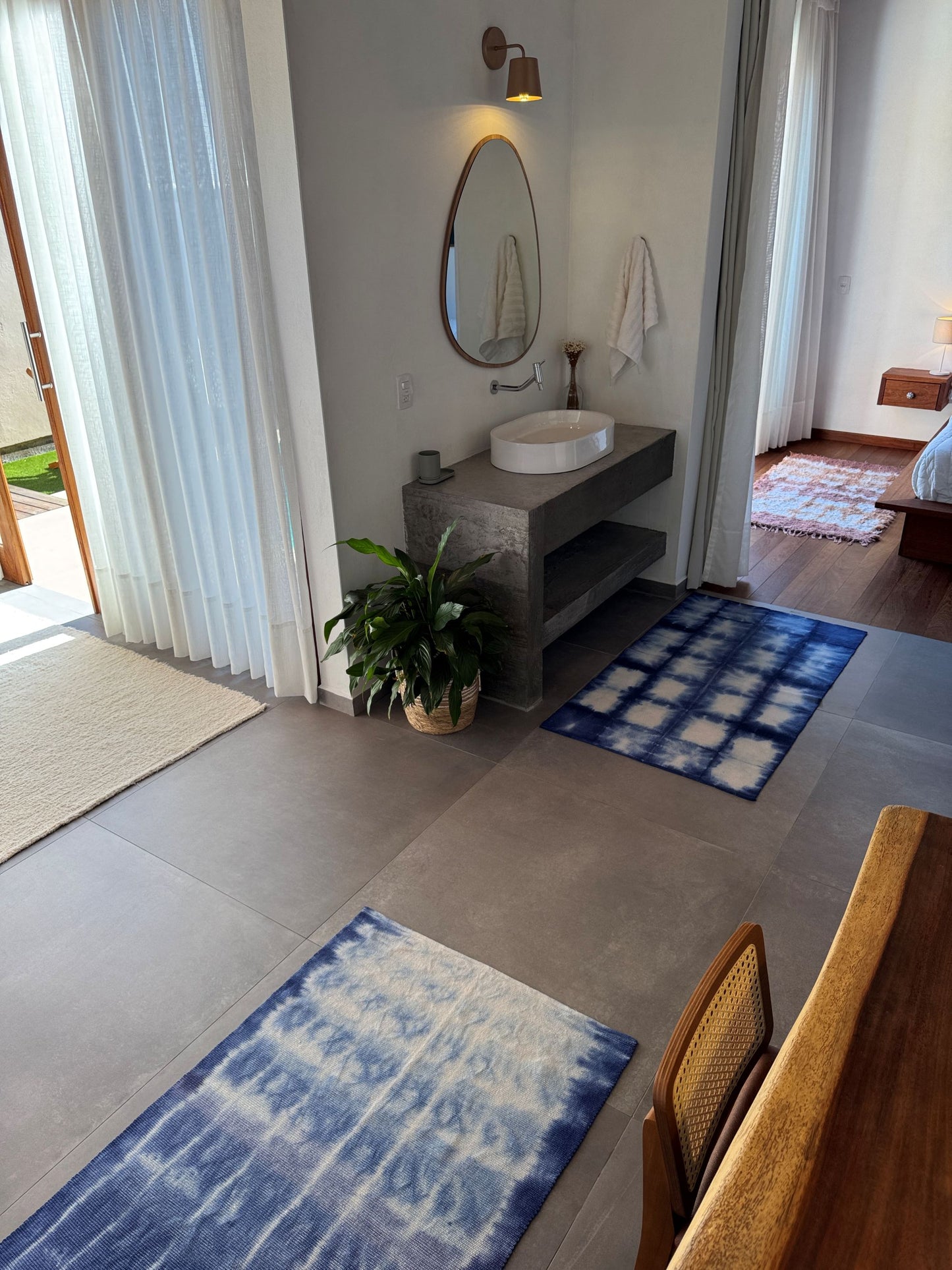 TAPETE MEDIO SHIBORI INDIGO SQUARE