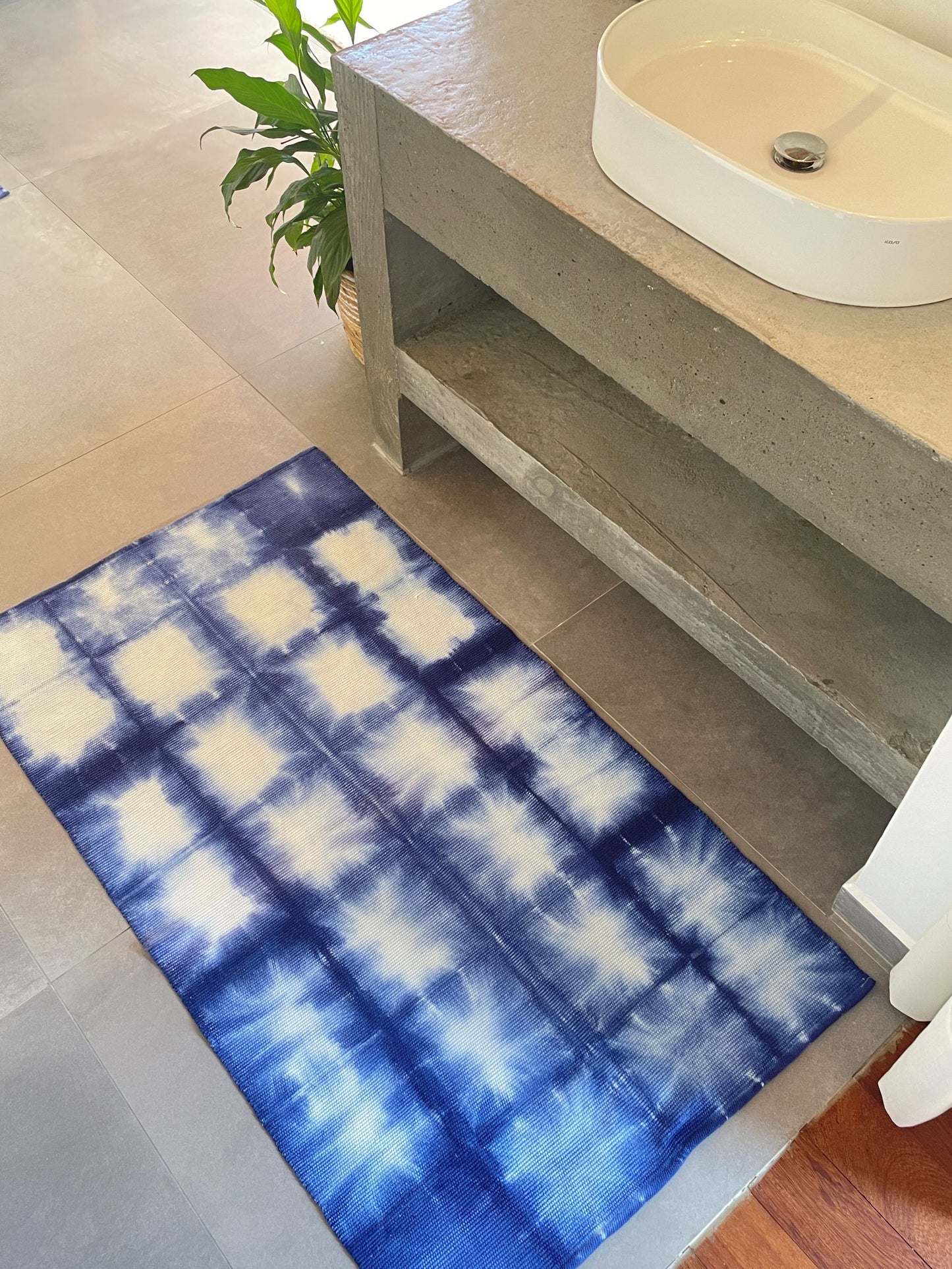 TAPETE MEDIO SHIBORI INDIGO SQUARE