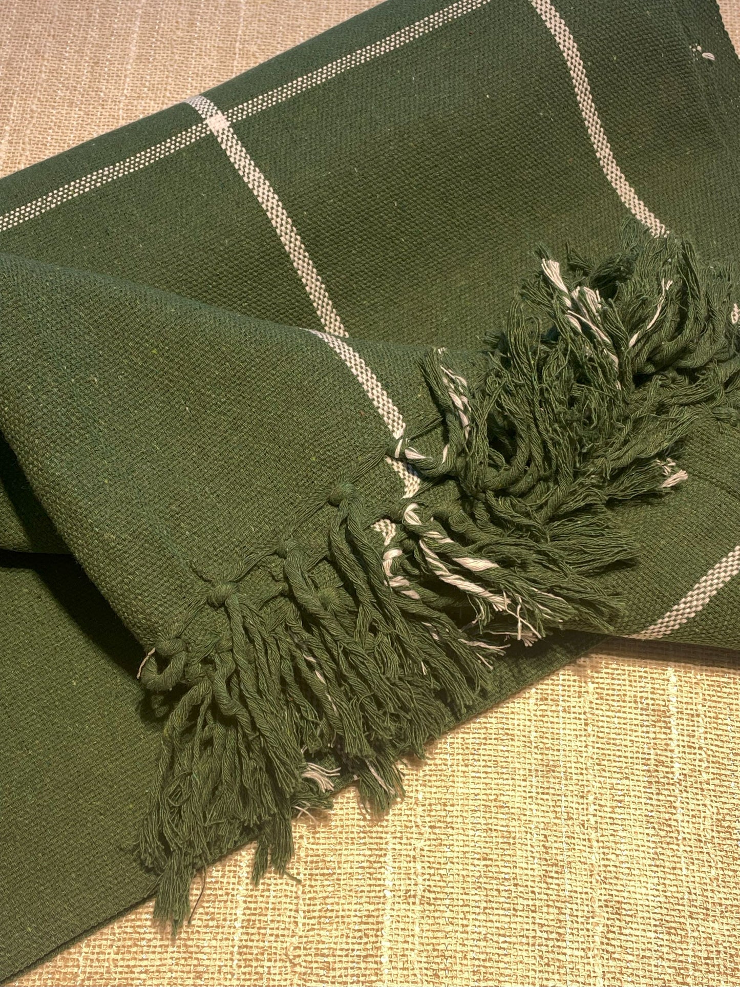 COLCHA BASIC QUEEN VERDE LISTRA