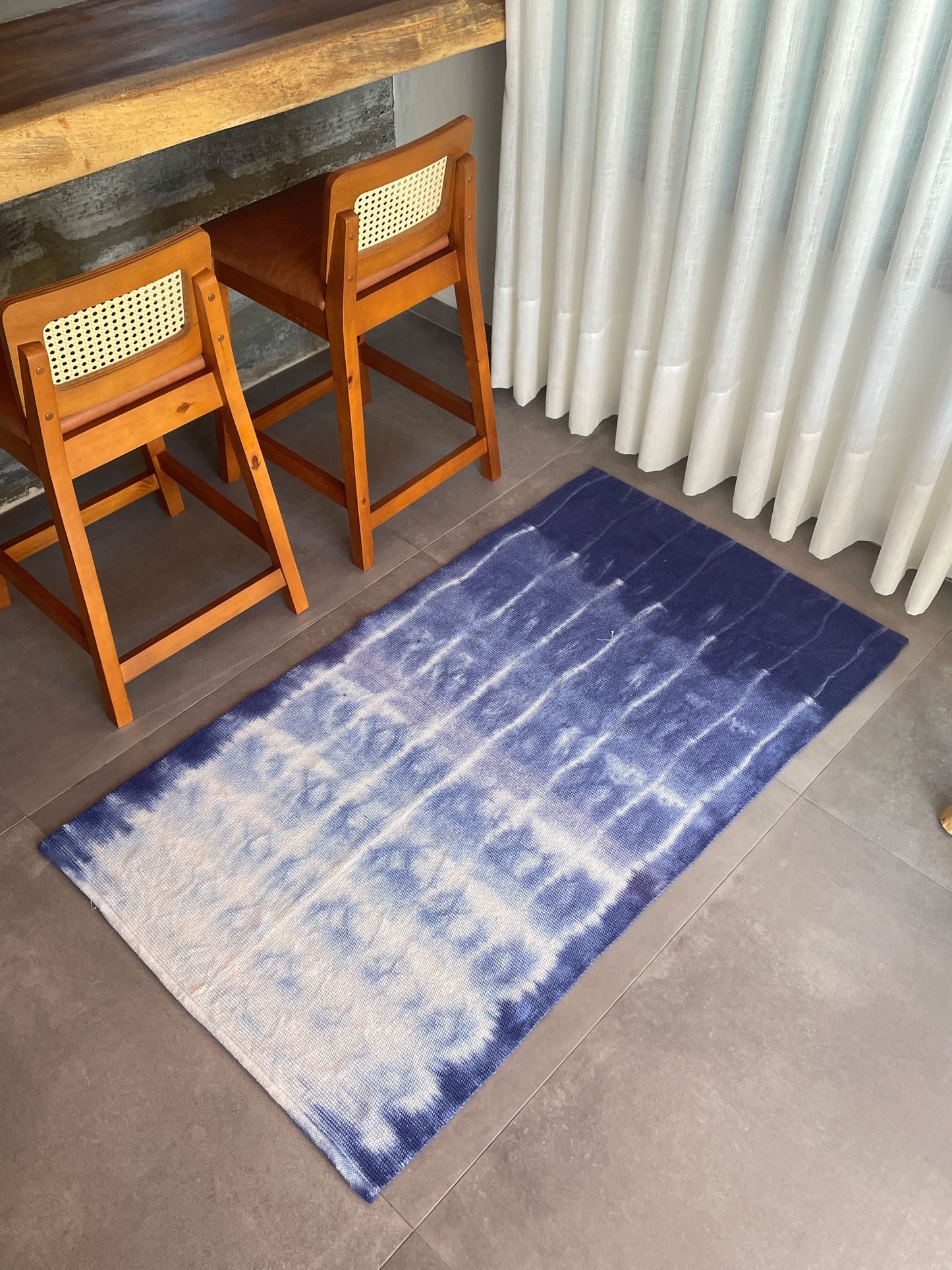 TAPETE MEDIO SHIBORI INDIGO PLISSÉ