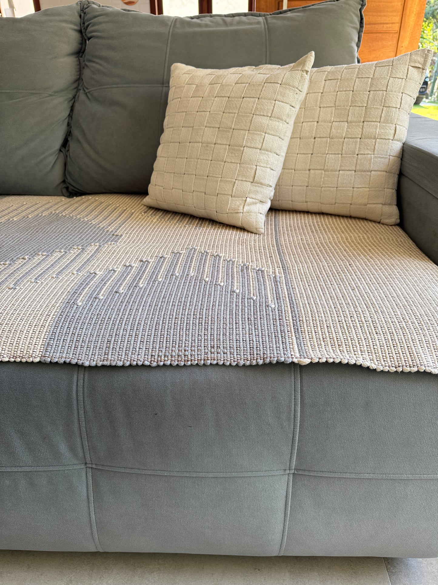 TAPETE MULTIUSO MINAS CRU COM CINZA 80X200cm