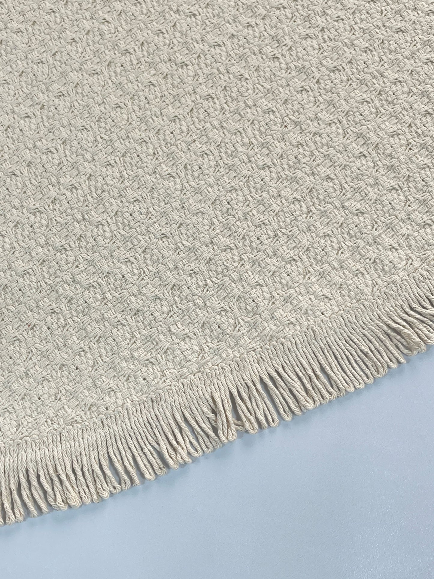 TAPETE REDONDO FRANJINHA CRU 1,50m