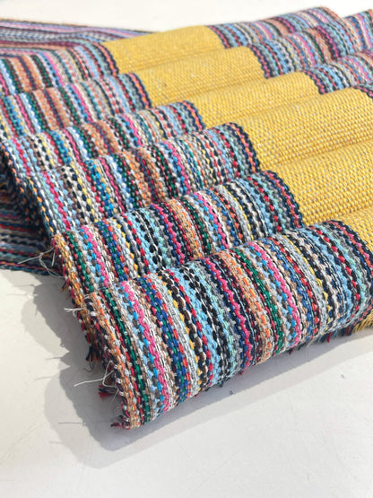 CONJUNTO AMERICANO 7 PEÇAS MULTICOR E MOSTARDA