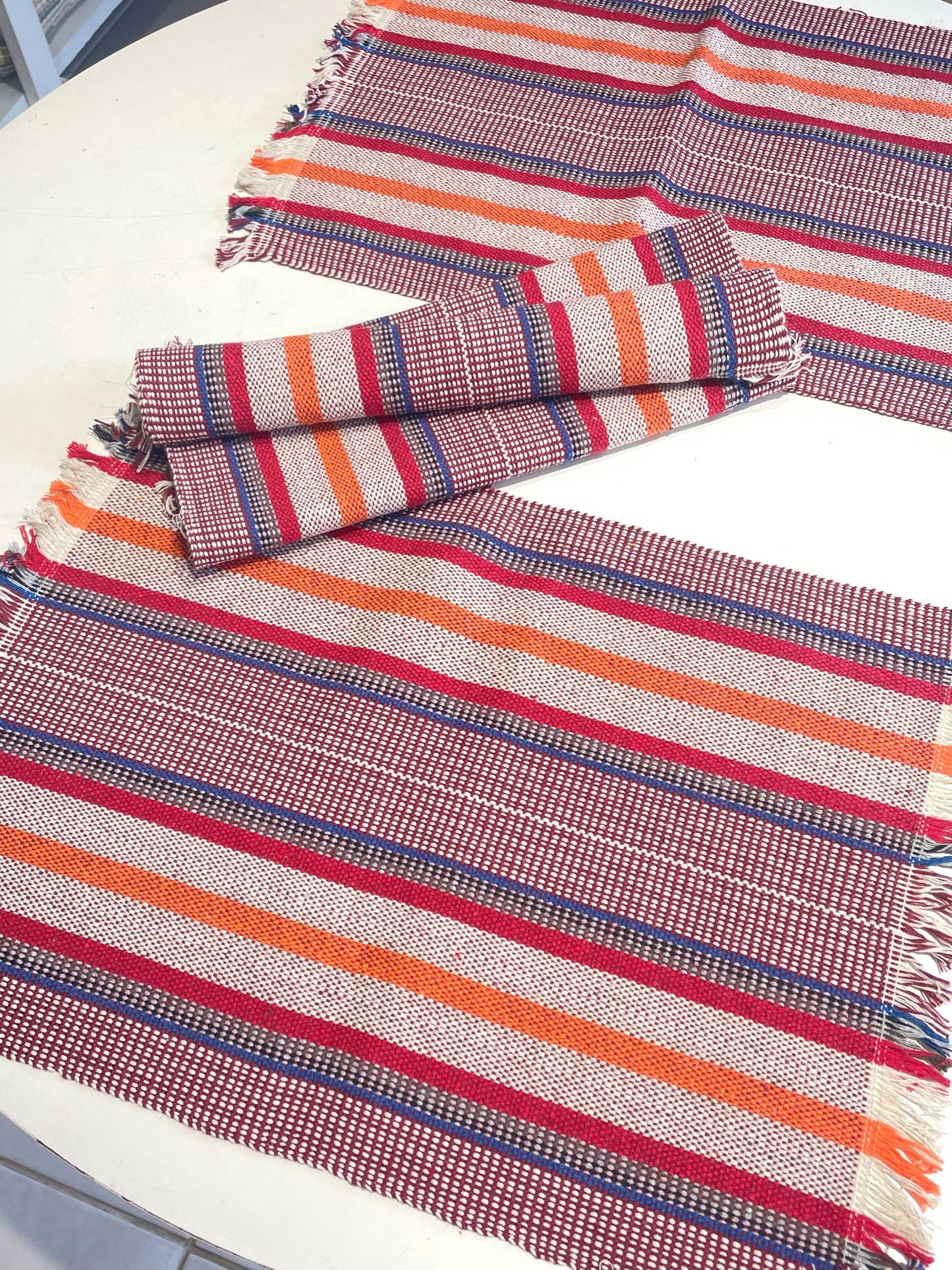 CONJUNTO AMERICANO 7 PEÇAS MULTICOR E VERMELHO