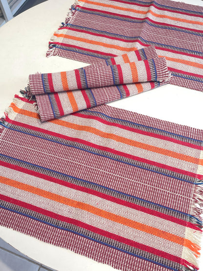 CONJUNTO AMERICANO 7 PEÇAS MULTICOR E VERMELHO