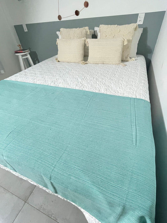 COLCHA BASIC CASAL VERDE MENTA