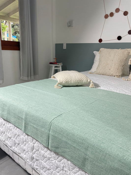 COLCHA BASIC CASAL VERDE ÁGUA