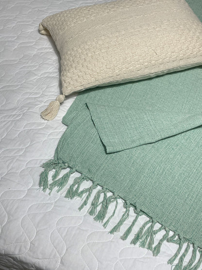 COLCHA BASIC CASAL VERDE ÁGUA