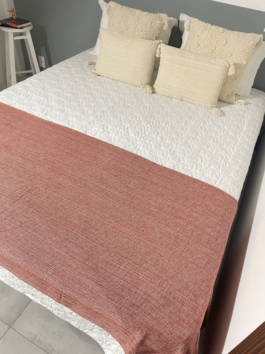 COLCHA BASIC CASAL VERMELHO MESCLA