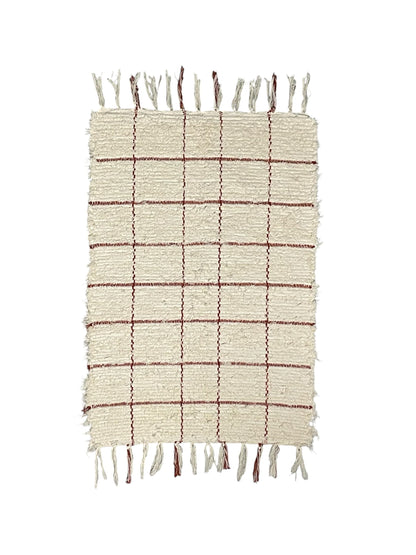 TAPETINHO FELPUDO GRID TERRACOTA 50x80cm