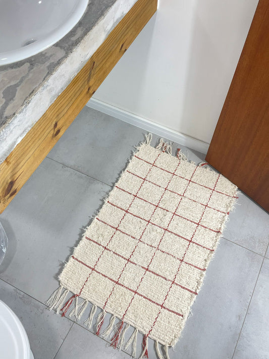 TAPETINHO FELPUDO GRID TERRACOTA 50x80cm