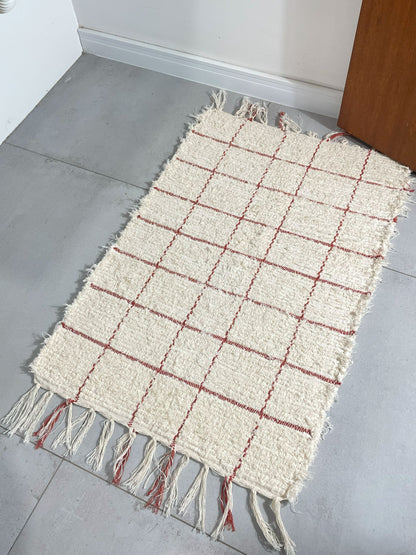 TAPETINHO FELPUDO GRID TERRACOTA 50x80cm