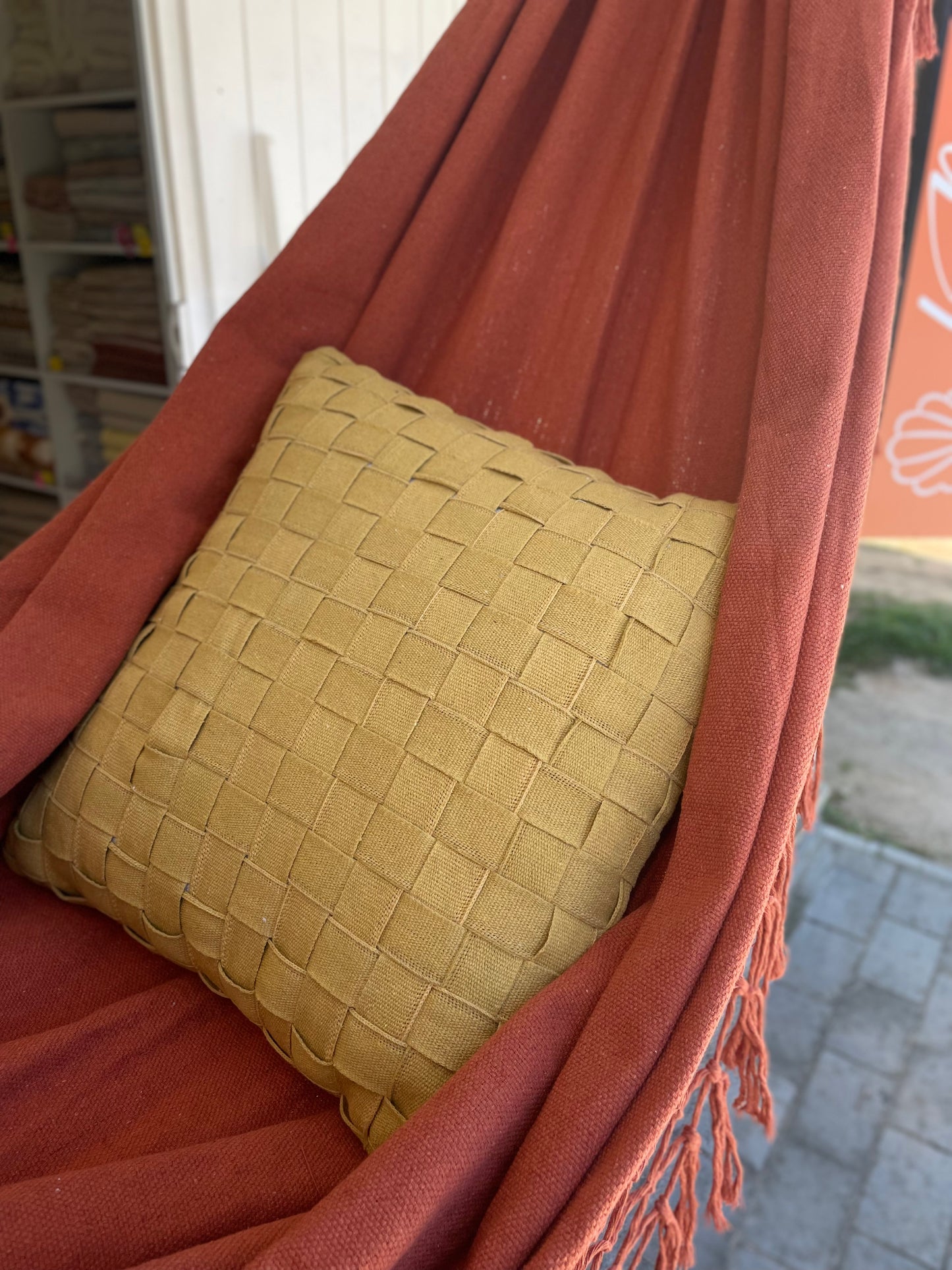 CAPA PARA ALMOFADA NAUTICA MOSTARDA