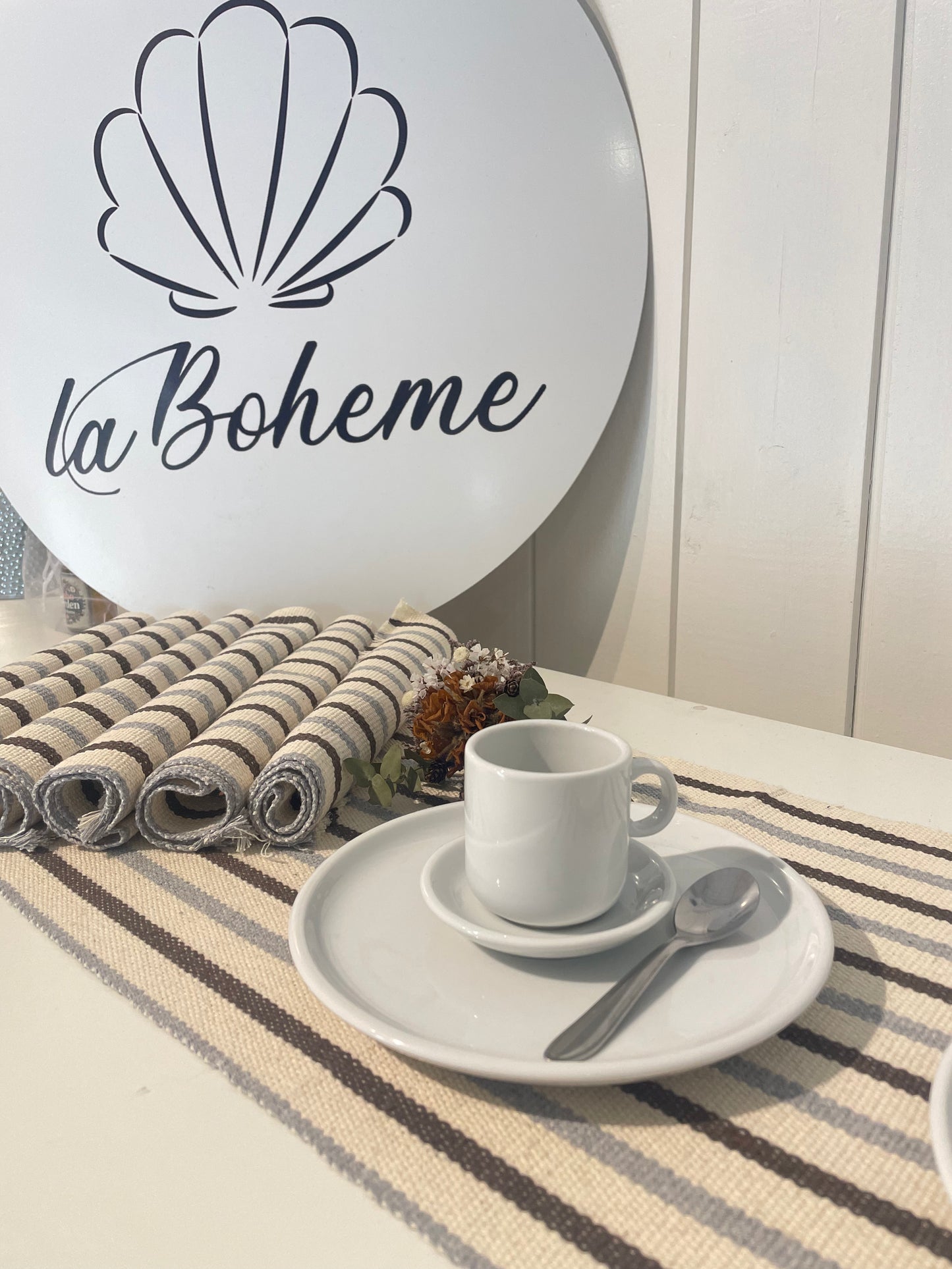 CONJUNTO AMERICANO 7 PEÇAS CRU COM CINZA