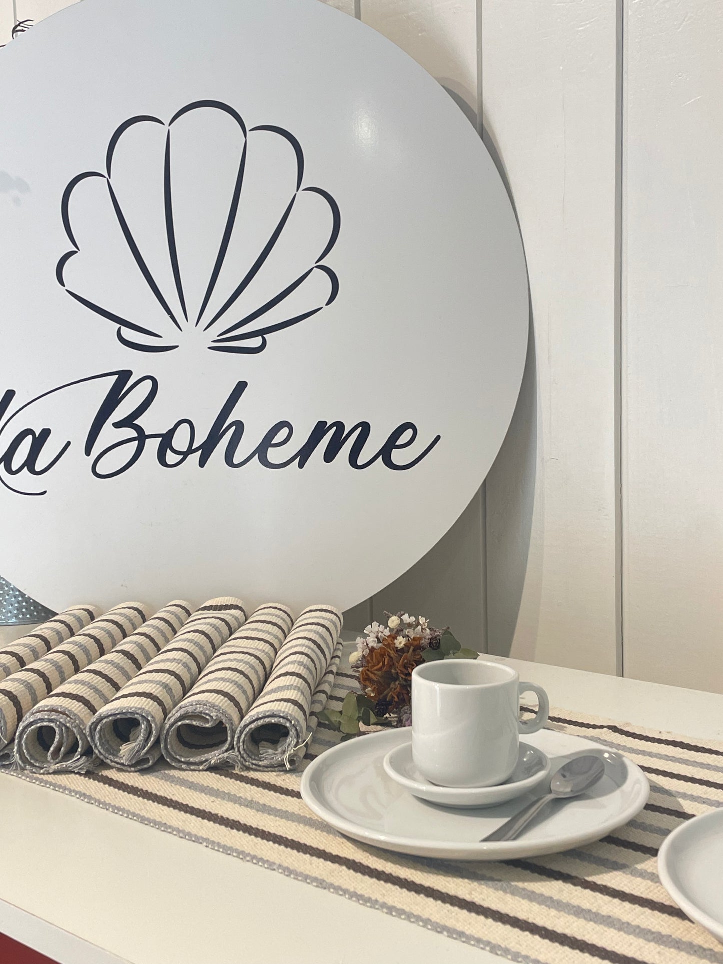 CONJUNTO AMERICANO 7 PEÇAS CRU COM CINZA