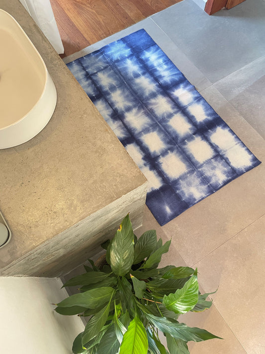 TAPETE MEDIO SHIBORI INDIGO SQUARE
