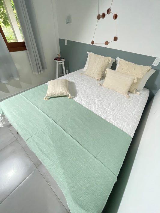 COLCHA BASIC QUEEN VERDE AGUA