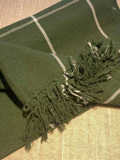 COLCHA BASIC QUEEN VERDE LISTRA