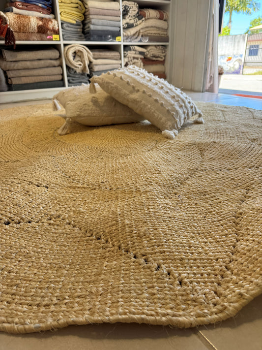 TAPETE REDONDO SISAL TRABALHADO 2M