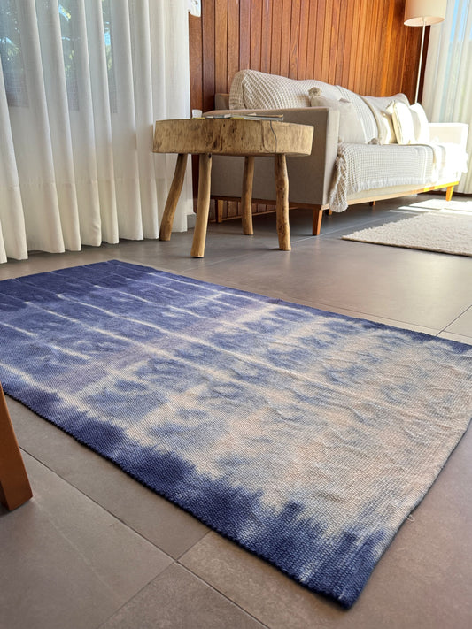 TAPETE MEDIO SHIBORI INDIGO PLISSÉ