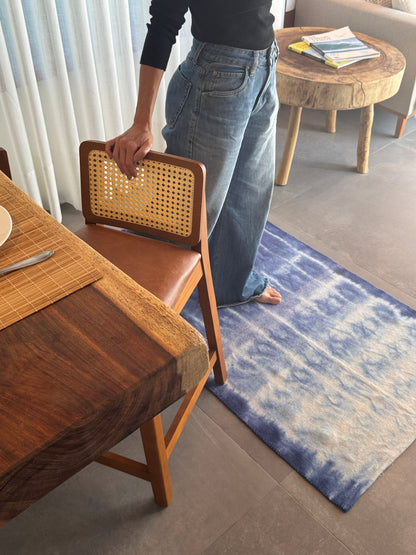 TAPETE MEDIO SHIBORI INDIGO PLISSÉ