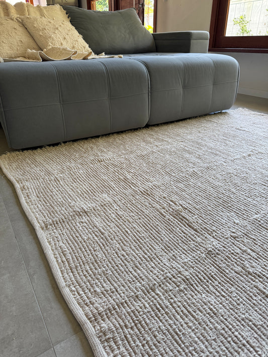 TAPETE CLÁSSICO FELPUDO DUPLA FACE BEGE 150x200cm