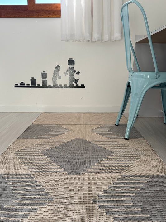 TAPETE MULTIUSO MINAS CRU COM CINZA 80X200cm