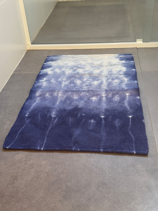 TAPETINHO SHIBORI INDIGO PLISSÉ